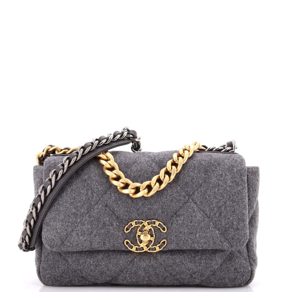 Chanel 19 Flap Bag Quilted Wool Medium #270696C49B